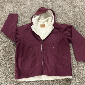 Levi's sherpa blanket lined trucker jacket in burgundy